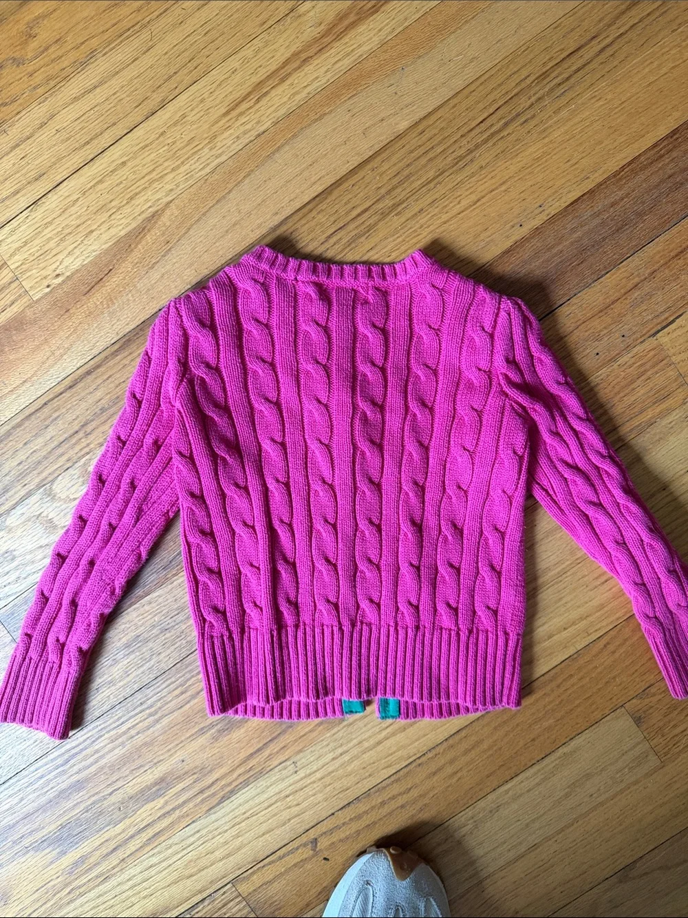 Ralph Lauren Girls' Hot Pink Cable-Knit Cardigan